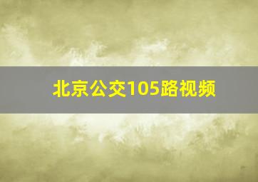 北京公交105路视频