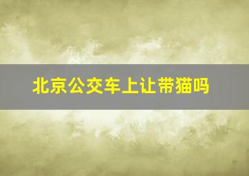 北京公交车上让带猫吗