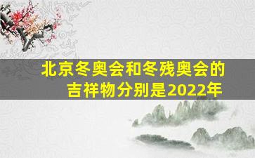 北京冬奥会和冬残奥会的吉祥物分别是2022年