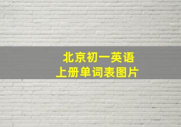 北京初一英语上册单词表图片