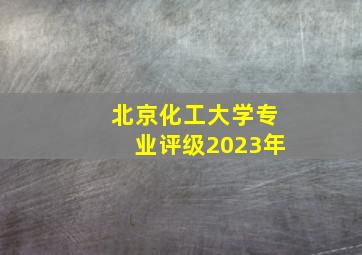 北京化工大学专业评级2023年