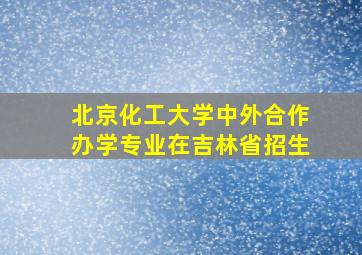 北京化工大学中外合作办学专业在吉林省招生