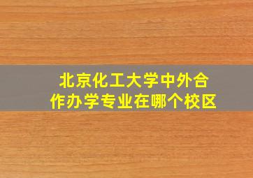 北京化工大学中外合作办学专业在哪个校区