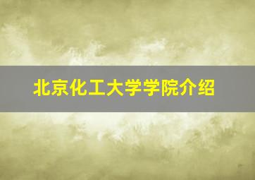 北京化工大学学院介绍