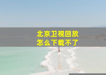 北京卫视回放怎么下载不了