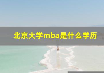 北京大学mba是什么学历