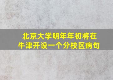 北京大学明年年初将在牛津开设一个分校区病句