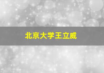 北京大学王立威