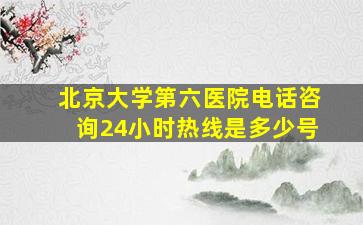 北京大学第六医院电话咨询24小时热线是多少号