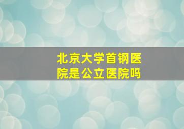 北京大学首钢医院是公立医院吗