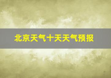 北京天气十天天气预报