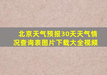 北京天气预报30天天气情况查询表图片下载大全视频