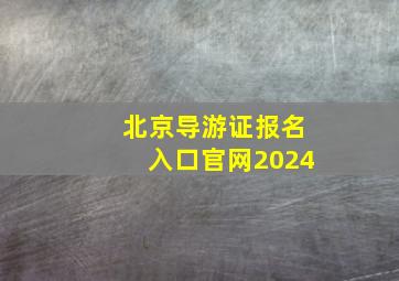 北京导游证报名入口官网2024