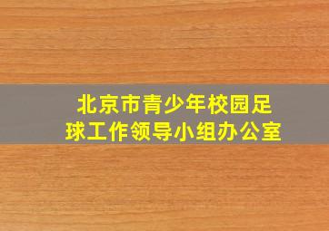 北京市青少年校园足球工作领导小组办公室