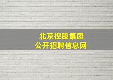 北京控股集团公开招聘信息网