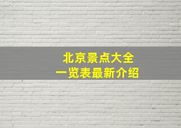 北京景点大全一览表最新介绍