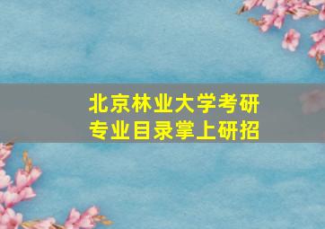 北京林业大学考研专业目录掌上研招