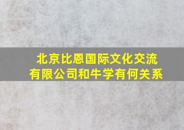 北京比恩国际文化交流有限公司和牛学有何关系