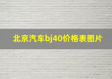 北京汽车bj40价格表图片