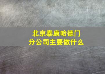 北京泰康哈德门分公司主要做什么