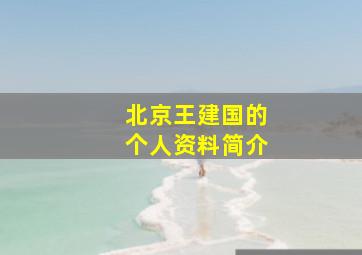 北京王建国的个人资料简介