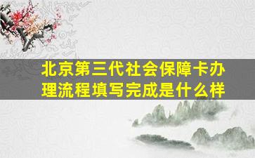 北京第三代社会保障卡办理流程填写完成是什么样