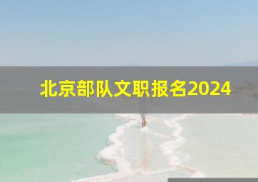 北京部队文职报名2024