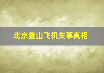 北京釜山飞机失事真相