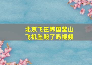 北京飞往韩国釜山飞机坠毁了吗视频