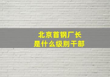 北京首钢厂长是什么级别干部