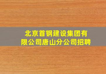 北京首钢建设集团有限公司唐山分公司招聘