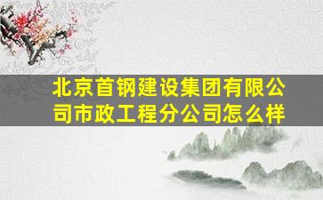 北京首钢建设集团有限公司市政工程分公司怎么样