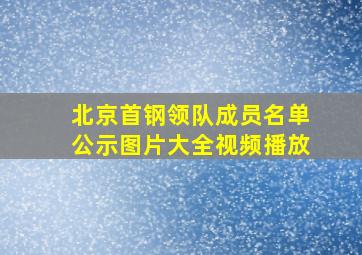 北京首钢领队成员名单公示图片大全视频播放