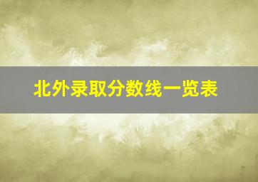 北外录取分数线一览表