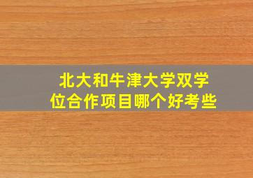 北大和牛津大学双学位合作项目哪个好考些