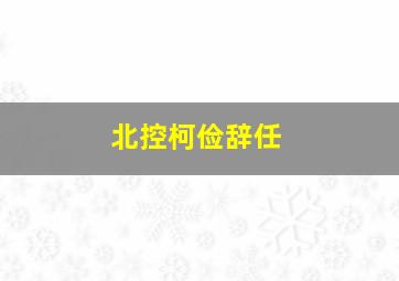 北控柯俭辞任