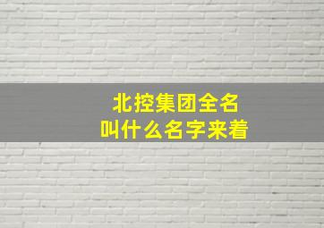 北控集团全名叫什么名字来着