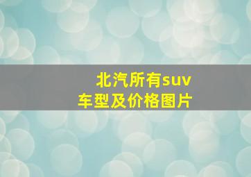 北汽所有suv车型及价格图片