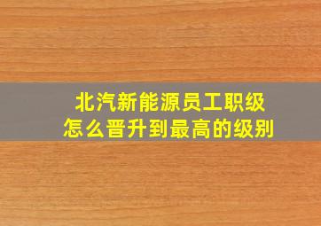 北汽新能源员工职级怎么晋升到最高的级别