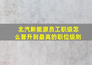 北汽新能源员工职级怎么晋升到最高的职位级别