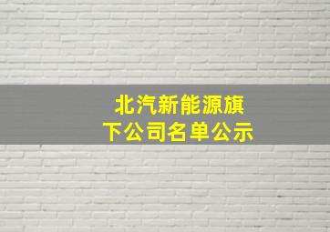 北汽新能源旗下公司名单公示