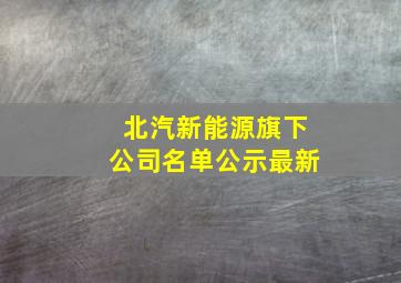 北汽新能源旗下公司名单公示最新