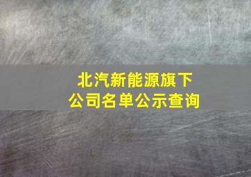 北汽新能源旗下公司名单公示查询