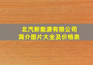 北汽新能源有限公司简介图片大全及价格表