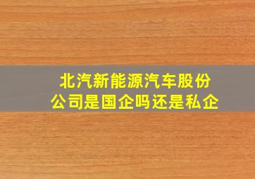 北汽新能源汽车股份公司是国企吗还是私企