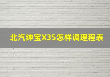 北汽绅宝X35怎样调理程表