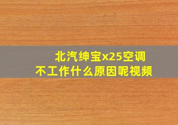 北汽绅宝x25空调不工作什么原因呢视频