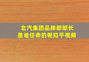 北汽集团品牌部部长是谁任命的呢知乎视频