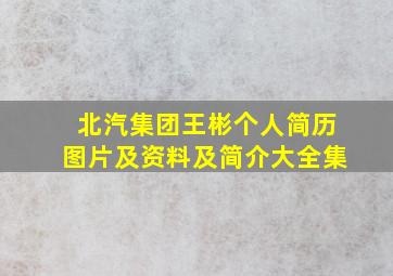 北汽集团王彬个人简历图片及资料及简介大全集