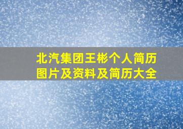 北汽集团王彬个人简历图片及资料及简历大全